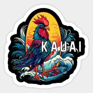 Kauai Hawaii Design, with White Lettering Sticker